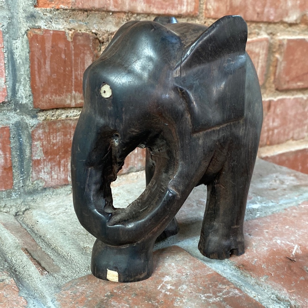 Wooden elephant sculpture